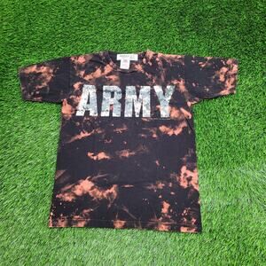 Vintage 90s Army Shirt Womens XS/S 18x23 Black Bleached USA